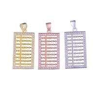 Cubic Zirconia Micro Pave Brass Pendant Abacus plated DIY & micro pave cubic zirconia nickel lead & cadmium free Sold By PC