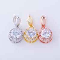 Brass Pinch Bail Round plated DIY & micro pave cubic zirconia nickel lead & cadmium free Sold By PC