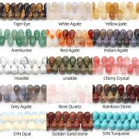 Mixed Gemstone Beads, Teardrop, polished, DIY & different materials for choice, more colors for choice, 10x16mm, Sold Per Approx 7.1 Inch Strand