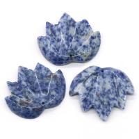 Gemstone Pendants Jewelry, Leaf, Carved, DIY & different materials for choice, more colors for choice, 47-50x43mm, Sold By PC