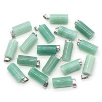 Gemstone Pendants Jewelry with Zinc Alloy Column silver color plated DIY Sold By PC