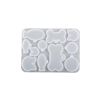 DIY مجموعة قوالب الايبوكسي, سيليكون, ديي & أنماط مختلفة للاختيار, أبيض, 124x94x7mm, تباع بواسطة PC