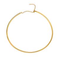 Krage Halsband, 304 rostfritt stål, mode smycken & för kvinna, gyllene, 4mm, Säljs av PC