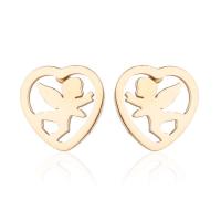 Stainless Steel Stud Earrings 304 Stainless Steel Heart fashion jewelry & for woman Sold By Pair