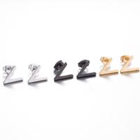 Stainless Steel Stud Earrings 304 Stainless Steel Letter V Vacuum Ion Plating fashion jewelry & for woman Sold By Pair