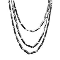 Titanium Steel Necklace, polished, fashion jewelry & different length for choice & Unisex, original color, Sold By PC