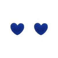 925 Sterling Silver Stud Earrings Heart fashion jewelry & for woman blue 7mm Sold By Pair