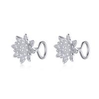 925 Sterling Silver Stud Earrings, Flower, platinum plated, fashion jewelry & for woman, original color, Sold By Pair