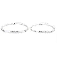 Couple Bracelet and Bangle, 925 Sterling Silver, polished, fashion jewelry, original color, Sold By PC