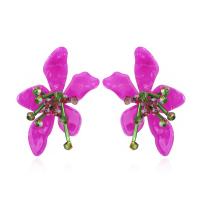Acrylic Jewelry Earring, with Crystal, Flower, fashion jewelry & for woman, 40x55mm, Sold By Pair