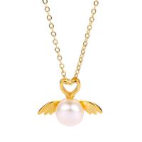 Freshwater Pearl Pendants Brass with Freshwater Pearl plated & micro pave cubic zirconia & for woman Sold By Lot