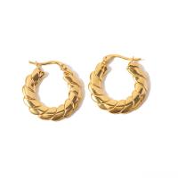 Acier inoxydable Levier Retour Earring, Acier inoxydable 304, bijoux de mode & pour femme, doré, 25x26mm, Vendu par paire