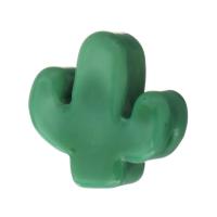 Perles murano faites à la main , chalumeau, Opuntia Stricta, DIY, vert, 15x15x7mm, Trou:Environ 1.5mm, Vendu par PC