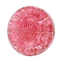 Лэмпворк Бусины, Плоская круглая форма, DIY, розовый, 26x26x9mm, отверстие:Приблизительно 1.5mm, продается PC