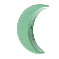 Lampwork Beads, Moon, DIY, green, 14x25x7mm, Hole:Approx 1.5mm, Sold By PC