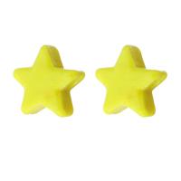Perles murano faites à la main , chalumeau, étoile, DIY, Jaune, 14.50x14x6.50mm, Trou:Environ 1.5mm, Vendu par PC