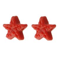 Perles murano faites à la main , chalumeau, étoile, DIY, rouge, 15x14x8mm, Trou:Environ 2mm, Vendu par PC