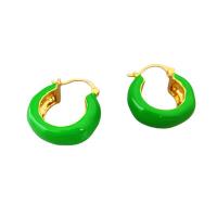 Brass Leverback Earring 18K gold plated for woman & enamel nickel lead & cadmium free Sold By Pair