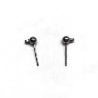 Stainless Steel Earring Stud Component 304 Stainless Steel Galvanic plating DIY  black Sold By PC