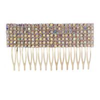 Bridal Decorative Hair Comb Zinc Alloy gold color plated for woman & with rhinestone golden nickel lead & cadmium free Sold By PC
