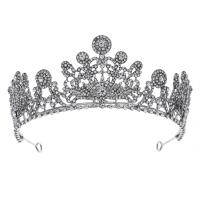 Bridal Tiaras, Tibetan Style, silver color plated, wedding gift & for woman & with rhinestone, silver color, nickel, lead & cadmium free, 135x55mm, Sold By PC