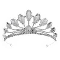 Bridal Tiaras, Tibetan Style, silver color plated, for woman & with rhinestone, silver color, nickel, lead & cadmium free, 140x65mm, Sold By PC