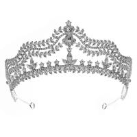 Bridal Tiaras, Tibetan Style, silver color plated, for woman & with rhinestone, silver color, nickel, lead & cadmium free, 135x60mm, Sold By PC
