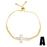 Cubic Zirconia Micro Pave Brass Bracelet, with 2 extender chain, 18K gold plated, different styles for choice & micro pave cubic zirconia & for woman, golden, nickel, lead & cadmium free, 28x20mm, Length:5.1 Inch, Sold By PC