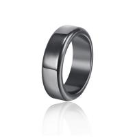 Finger Ring Smycken, Icke-magnetisk hematit, Unisex & olika storlek för val & olika stilar för val, svart, Säljs av PC