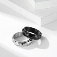 Stainless Steel Finger Ring, 304 Stainless Steel, polished, fashion jewelry & Unisex & different size for choice, more colors for choice, 6mm, Sold By PC
