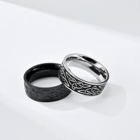 Rozsdamentes acél Finger Ring, 304 rozsdamentes acél, csiszolt, divat ékszerek & különböző méretű a választás & az ember, több színt a választás, 8mm, Által értékesített PC