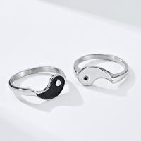 Couple Finger Rings, 304 Stainless Steel, polished, fashion jewelry & Unisex & different size for choice, more colors for choice, Sold By PC