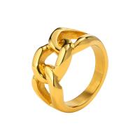 Stainless Steel Finger Ring, 304 Stainless Steel, Vacuum Ion Plating, fashion jewelry & different size for choice & for woman, golden, 9.80mm, Sold By PC