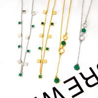 Edelstahl Schmuck Halskette, 304 Edelstahl, mit Verlängerungskettchen von 1.97inch, unisex & verschiedene Stile für Wahl & Emaille, keine, verkauft per ca. 17.72 ZollInch Strang
