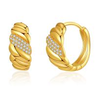 Cubic Zirconia Micro Pave Brass Earring, 18K gold plated, fashion jewelry & micro pave cubic zirconia & for woman, golden, nickel, lead & cadmium free, 8x21mm, Sold By Pair