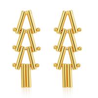 Brass Stud Earring, 18K gold plated, fashion jewelry & for woman, golden, nickel, lead & cadmium free, 40x13.50mm, Sold By Pair