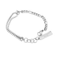 Titanium Steel Bracelet & Bangle with 2cm extender chain polished fashion jewelry & for woman & with rhinestone original color Length 16 cm Sold By PC
