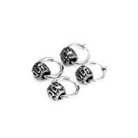 Titanium Steel  Earring Skull polished fashion jewelry & for man original color Sold By PC