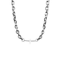 Stainless Steel smycken Ställer, armband & halsband, Titan Stål, Cross, polerad, mode smycken & olika längd för val & Unisex & med strass, ursprungliga färgen, Säljs av PC