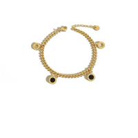 التيتانيوم المقاوم للصدأ سوار, التيتانيوم الصلب, مجوهرات الموضة & للمرأة, الذهب, 200mm, تباع بواسطة PC