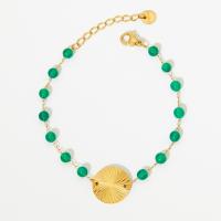 Ágata jóias pulseira, Partículas de aço, with ágata, para mulher, Mais cores pare escolha, 200mm, vendido por PC