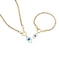 Evil Eye Jewelry Bracelet Titanium Steel Vacuum Ion Plating & for woman & enamel Sold By PC