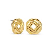 Brass Stud Earring gold color plated fashion jewelry & for woman gold 17mm Sold By Pair