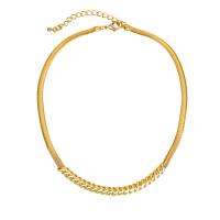 Brass Necklace gold color plated fashion jewelry & for woman gold 485mm Sold By PC