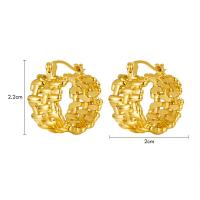 Messing Spring hoop oorbellen, gold plated, mode sieraden & voor vrouw, goud, 22x20mm, Verkocht door pair