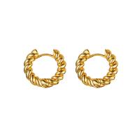 Messing Huggie Hoop Earring, gold plated, mode sieraden & voor vrouw, goud, 17mm, Verkocht door pair