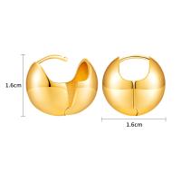 Boucle d'oreille Creole cerceau laiton, Placage de couleur d'or, styles différents pour le choix & pour femme, Or, 16x16mm, Vendu par paire