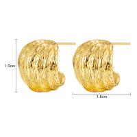 Brass Stud Earring, gold color plated, fashion jewelry & for woman, gold, 19x18mm, Sold By Pair