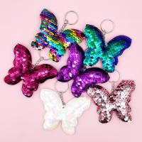 Bag Purse Charms Keyrings Keychains PET with Zinc Alloy Butterfly 6 pieces & Unisex mixed colors Sold By Set