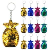 Bag Purse Charms Keyrings Keychains, PET, with Tibetan Style, Pineapple, portable & Unisex, more colors for choice, 90x53mm, Sold By PC